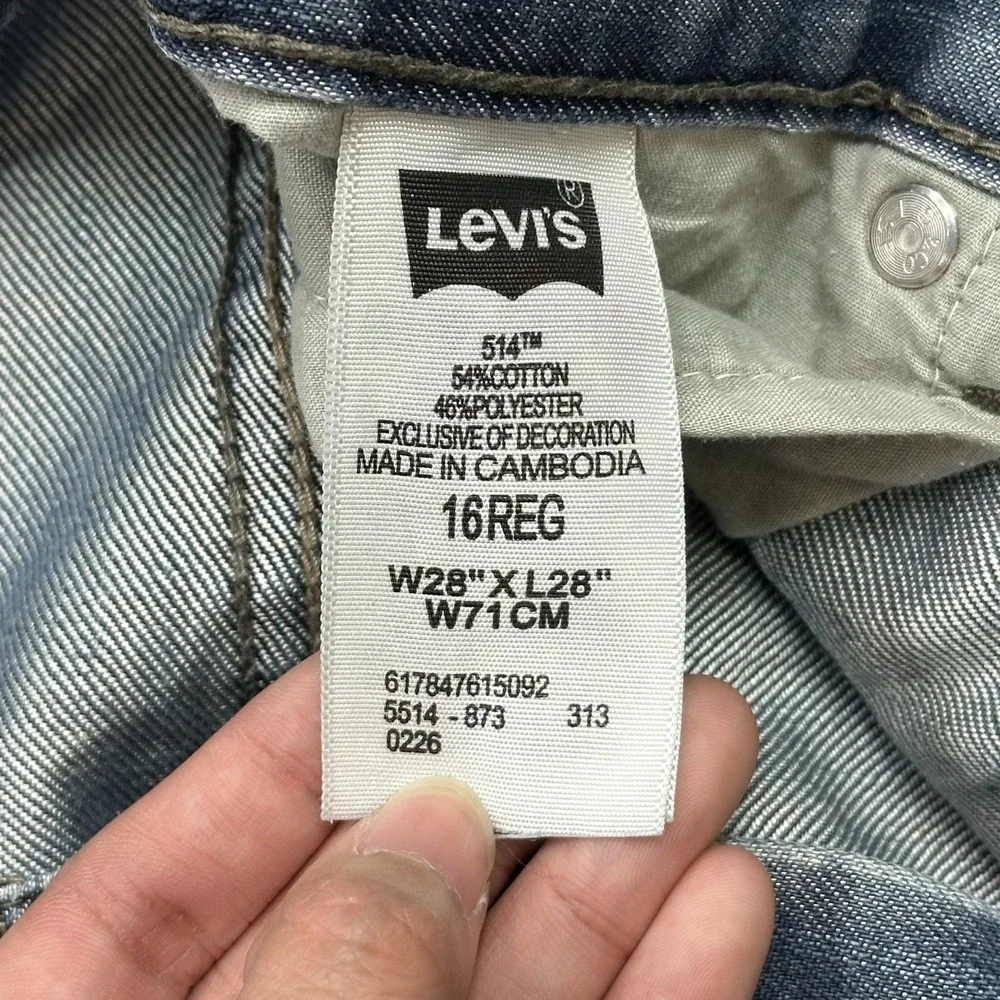 Levi's 514 Men's‎ Straight Fit Jeans Casual Work Wear Classic Blue Denim 28x28